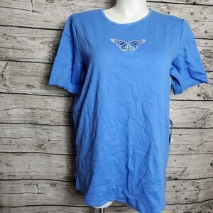 Diane's Essentials Blue T Shirt Size 1X NWT